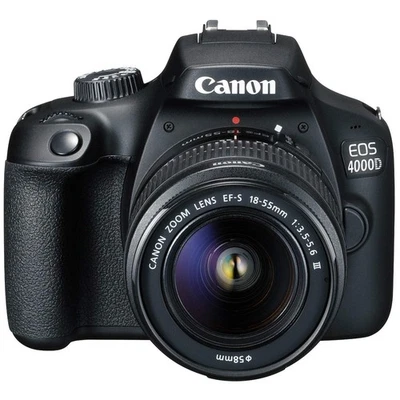 Canon EOS 4000D DSLR Camera EF-S 18-55 mm f/3.5-5.6 III Lens International Model - Image 1 of 2