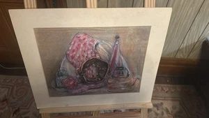 Marguerite Allott Signed Pastel Still Life 22x18in Kitchen Dining Art Unframed - Picture 1 of 6