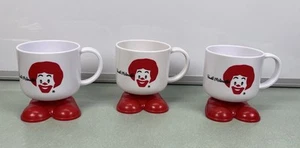Vintage McDonald’s Ronald McDonald Plastic Footed Cup Red Clown White Mug Coffee - Picture 1 of 7