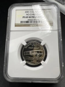 2001 S 25c Clad North Carolina Proof State Quarter NGC PF69 UCAM #044 - Picture 1 of 10
