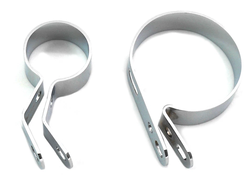 Chrome Muffler Clamp Set fits Harley Davidson - Image 1 of 1