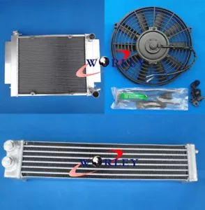 Aluminum radiator+Fan+Oil Cooler for Mazda RX2 RX3 RX4 RX5 RX7 with heater pipe - Picture 1 of 7