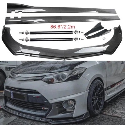 For Toyota Camry SE Carbon Fiber Front Bumper Lip Spoiler Side Skirt Body Kits Foto 1 de 4