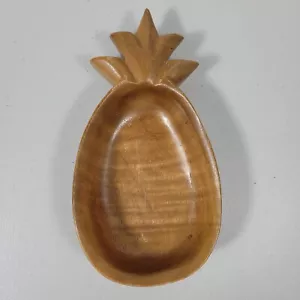 Vintage Wood Trinket Dish Harry’s Monkey Pod Carved Pineapple Made in Hawaii - Picture 1 of 12