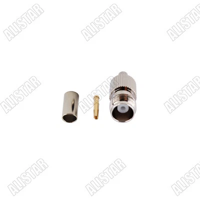 TNC Crimp Jack Female RF connector for LMR195 RG58 RG400 RG142 for pigtail cable - Image 1 of 2