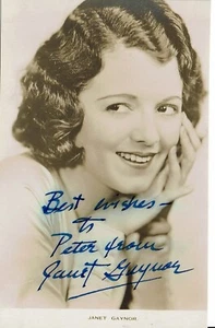 Janet Gaynor hand signed photograph - Foto 1 di 2