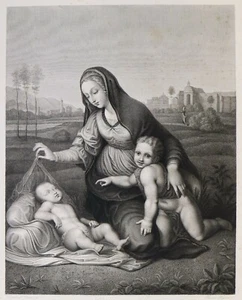 ETCHING GRAVURE ACQUAFORTE Friedrich Wagner "La Vierge aux Langes" 1800 - Picture 1 of 4