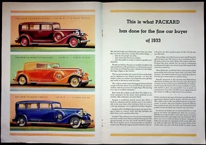 Folleto publicitario Goodyear 1933 Packard Car Line Eight Super Eight Twelve - Imagen 1 de 3