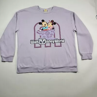 Walt Disney World Womens Sz 2X Purple 50th Anniversary Mickey Minnie Sweatshirt • 20€