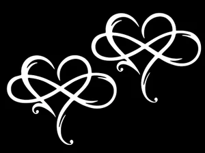 Infinity Heart 2 Calcomanía de Vinilo Coche Camión Ventana Vaso Laptop Tableta Notebook Taza - Imagen 1 de 6