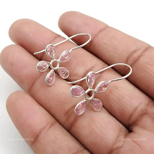 Cubic Zirconia Stone Sterling Silver Wedding Gift Elegant Drop Dangle Earrings - Foto 1 di 7