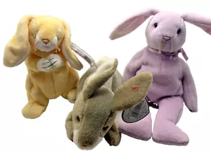 Rare lot Ty Beanie Babies Easter Bunnies set rabbit holiday Floppity Grace - Picture 1 of 4