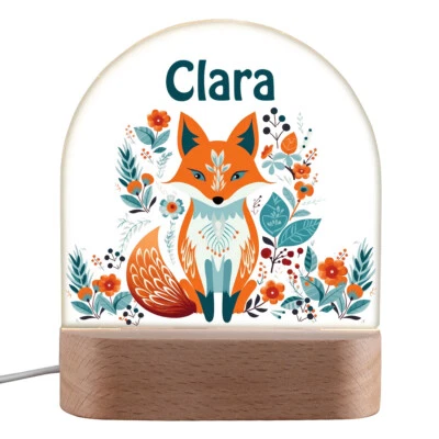 LED Nachtlicht mit Waldtieren verziert für Kinder - Personalisiertes Geschenk - Bild 1 von 4