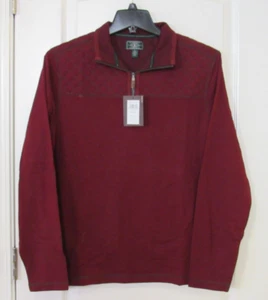 G.H. Bass & Co. Men's Quilted 1/4 Zip Fleece RHUBARBHEATHER Men's Sz M NWT - Picture 1 of 2
