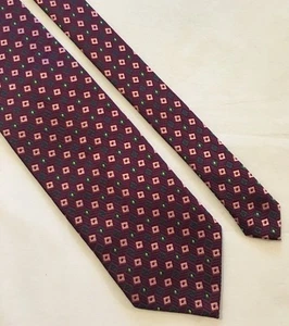 JHANE BARNES Men's Purple Pink Square Abstract Print Neck Tie 100% Silk NICE - Picture 1 of 10