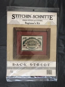 BACK STREET DESIGNS Counted Cross Stitch AND CUTTING Kit "WELCOME FRIEND" new - Picture 1 of 3
