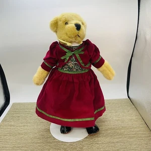Vintage Applause, Holiday Katie, 14 Zoll Plüsch-Teddybär, roter Samtbesatz Outfit - Bild 1 von 7