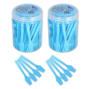 Máscara facial cosmética maquillaje plástico pequeño azul 2 latas Pana 2,5" cucharada de espátula - Imagen 1 de 6
