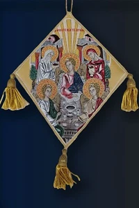 Epigonación Ortodoxa Palitsa Escudo Bordado "La Hospitalidad de Abraham" - Imagen 1 de 1