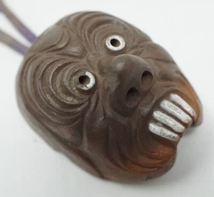 Japanese Clay-Netsuke Sagemono  Handcrafted Singed Vintage from Japan 0425F16 - Picture 1 of 10