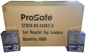 1000 Pro Safe 3x4 Sports Card regular Toploader 1 case 34082-D New top loaders - Picture 1 of 3