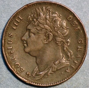1822 Great Britain Farthing George IV KM# 677 - Picture 1 of 2