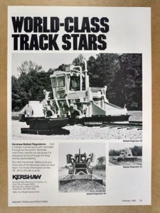 Régulateur de ballast Kershaw 1982 24 26 46 machines de voie ferrée vintage print annonce - Photo 1 sur 1