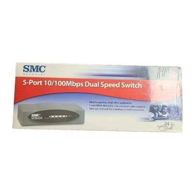 SMC Networks New SMC-EZ6505TX 5-Port 10/100Mbps Dual Speed Switch 20-2 NEW  - Image 1 of 2