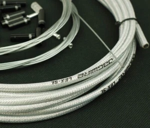 JAGWIRE BRAIDED SILVER LEX SL SHIFTER HOUSING CABLE KIT FITS SHIMANO CNC CAPS - Picture 1 of 7