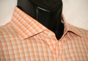 Bobby Jones L long sleeve cotton shirt orange plaid Large - Picture 1 of 9