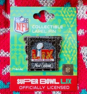 Super Bowl LIX 59 Logo Pin New Orleans Philadelphia Eagles Kansas City Chiefs - Picture 1 of 1