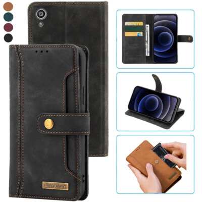 For Sony Xperia Z5 Notebook Style Card Case,Leather Magnetic Flip Phone Case - Image 1 of 4