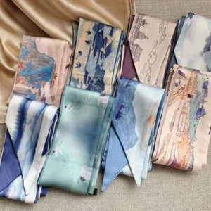 Ribbon Headscarves Floral Floral Scarf Fashion Floral Bands - Picture 1 of 21