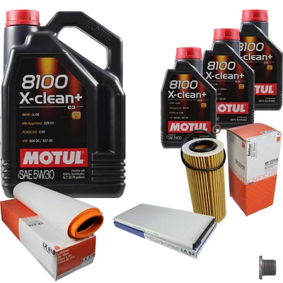 MAHLE Inspección Set 8 L Motul 8100 X-CLEAN+ 5W-30 Para BMW X5 3.0d - Imagen 1 de 4
