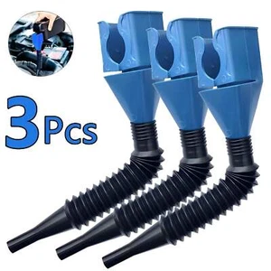3Pcs Car Refueling Funnel Gasoline Foldable Engine Oil Funnel Tool Plastic Funne - Picture 1 of 14