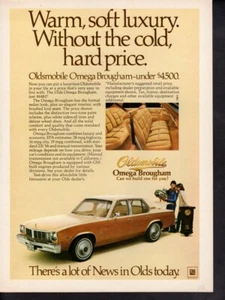 Impresión publicitaria vintage coche auto Oldsmobile 1978 anuncio Omega Brougham suave lujo - Imagen 1 de 1