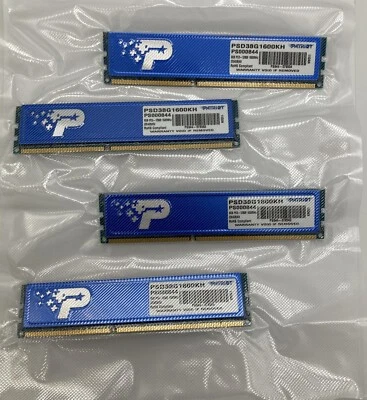 #MR3 LOT Patriot 16GB(4x4GB) PC3-12800 1600/1333MHz DDR3 PSD38G1600KH RAM H43c - Image 1 of 4