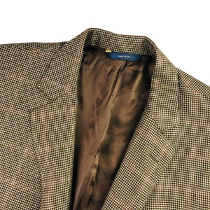 Brooks Brothers Men's Fitzgerald Wool Blazer /Jacket Tan Windowpane • USA • 44 L - Picture 1 of 10