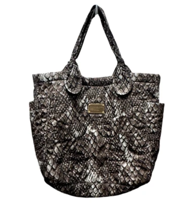 Bolso de Mano Grande Marc by Marc Jacobs Acolchado Nylon Estampado Piel de Serpiente Gris Multi Foto 1 de 4