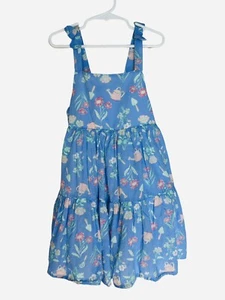 Sigrid Olsen Lined Blue Floral Watering Can Design SunDress Size 5T - Picture 1 of 6