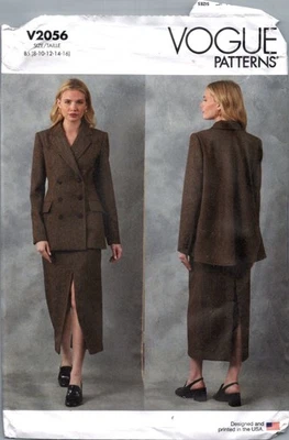 Vogue Patterns V2056 Misses' Jacket & Skirt Size 8-16 Sewing Pattern Modern - Image 1 of 2