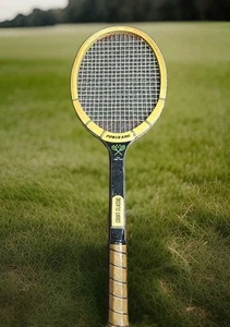 Vintage Power King Court Classic Holz Tennisschläger Full Fibre Face Rohhaut Hals - Bild 1 von 10