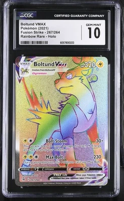 CGC 10 Boltund VMAX Rainbow 267/264 SWSH Fusion Strike Pokemon Card - Image 1 of 3