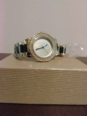 NUEVO Reloj de cerámica August Steiner AS8052YG para mujer cristal brillo dorado/negro metal Foto 1 de 4