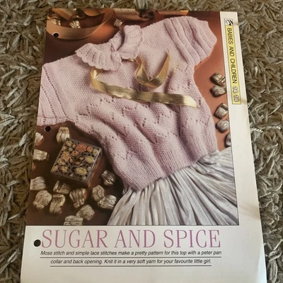 VINTAGE CREATIVE NEEDLES PATTERN - SUGAR AND SPICE KNIT AND CROCHET IN DK - Image 1 of 4