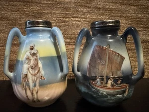 Jarrón mini gabinete Royal Bayreuth Cavalier original de 3 asas - Lote de 2 - Imagen 1 de 8