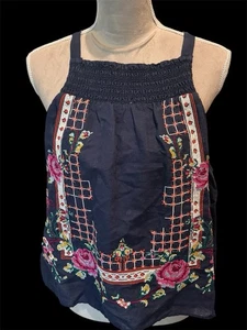 Free People Honey Pie Tanktop Leinenmischung bestickt Blumen Gr. L Nadelspitze - Bild 1 von 9