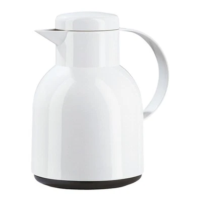 Emsa 504229 Samba Quick Press closure vacuum jug, 1.0 litres, white 34 Ounce Whi - Image 1 of 4