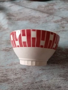 BADONVILLER FB 25 ALTE KLEINE SCHÜSSEL STEINGUT FACETTIERTE FÜSSE Durchmesser 11 cm x7ht - Bild 1 von 9