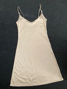 Vintage Gold Nude Short Slip 34" chest Soft silky satin feel nighty lingerie - Picture 1 of 8